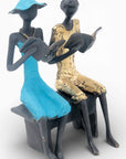 Bronze couple sur banc 20 cm n°8