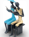 Bronze couple sur banc 20 cm n°8