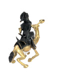 Chamelier 25 cm noir & doré n°1 Bronzes d'Afrique