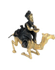 Chamelier 25 cm noir & doré n°1 Bronzes d'Afrique