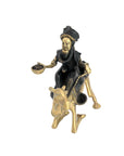 Chamelier 25 cm noir & doré n°1 Bronzes d'Afrique