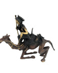 Chamelier 25 cm noir & doré n°2 Bronzes d'Afrique