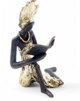 Bronze assis à poser 25 cm doré n°12 Bronzes d'Afrique