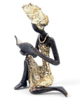 Bronze assis à poser 25 cm doré n°12 Bronzes d'Afrique