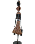 Bronze Issouf femme à 2 seaux 120 cm marron n°1 Bronzes d'Afrique