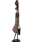 Bronze Issouf femme à 2 seaux 120 cm marron n°1 Bronzes d'Afrique