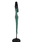 Bronze Issouf 80 cm vert et bleu n°1 Bronzes d'Afrique