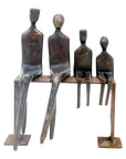 Bronze famille abstraite sur banc 28 cm marron n°1 Bronzes d'Afrique