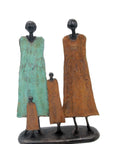 Famille 35 cm marron & verte n°1 Bronzes d'Afrique