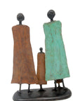 Famille 35 cm marron & verte n°1 Bronzes d'Afrique