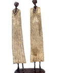 Couple plat 55 cm doré Bronzes d'Afrique