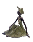 Bronze assis au sol 55 cm vert n°1 Bronzes d'Afrique