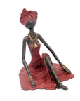 Bronze assis au sol 55 cm rouge n°2 Bronzes d'Afrique