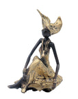 Bronze assis au sol 55 cm doré n°1 Bronzes d'Afrique