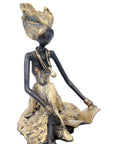 Bronze assis au sol 55 cm doré n°1 Bronzes d'Afrique