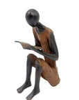 Bronze assis à poser 55 cm marron n°1 Bronzes d'Afrique