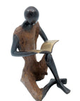 Bronze assis à poser 55 cm marron n°3 Bronzes d'Afrique