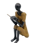 Bronze assis à poser 55 cm vert n°2 Bronzes d'Afrique