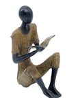 Bronze assis à poser 55 cm vert n°4 Bronzes d'Afrique