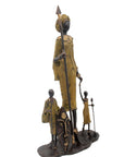 Famille Massaï 50 cm verte n°1 Bronzes d'Afrique
