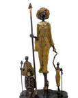 Famille Massaï 50 cm verte n°1 Bronzes d'Afrique