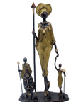 Famille Massaï 50 cm verte n°2 Bronzes d'Afrique