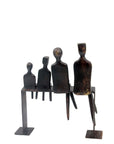Bronze famille abstraite sur banc 28 cm marron n°2 Bronzes d'Afrique