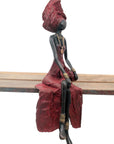 Bronze assis 40 cm rouge n°11 Bronzes d'Afrique