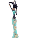 Bronze Mohamadi Dermé 30 cm turquoise n°6 Bronzes d'Afrique