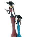 Bronze Mohamadi Dermé 30 cm bleu et rouge n°2 Bronzes d'Afrique
