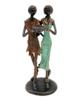 Bronze couple 25 cm marron et vert n°4