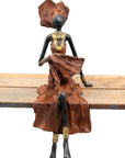 Bronze assis 40 cm marron n°6