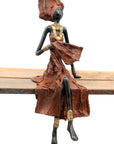 Bronze assis 40 cm marron n°6