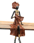 Bronze assis 40 cm marron n°6