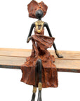 Bronze assis 40 cm marron n°6