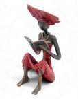 Bronze assis à poser 25 cm rouge n°3
