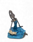 Bronze assis au sol 25 cm bleu n°5