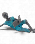 Bronze allongé 20 cm bleu n°12