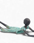 Bronze allongé 20 cm turquoise n°11