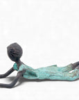 Bronze allongé 20 cm turquoise n°11