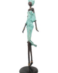 Bronze Issouf 70 cm turquoise n°1
