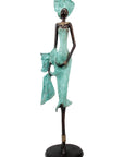 Bronze Issouf 70 cm turquoise n°2
