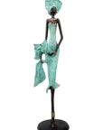 Bronze Issouf 70 cm turquoise n°2