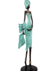 Bronze Issouf 70 cm turquoise n°2