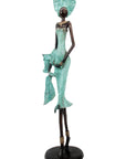 Bronze Issouf 70 cm turquoise n°2