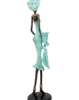 Bronze Issouf 70 cm turquoise n°2