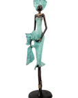 Bronze Issouf 70 cm turquoise n°2