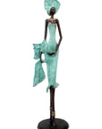 Bronze Issouf 70 cm turquoise n°2