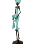 Bronze Issouf 70 cm turquoise n°2