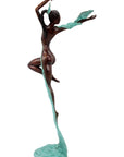 Bronze Issouf danseuse 70 cm turquoise n°2